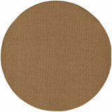 8' X 8' Tan Round Stain Resistant Indoor Outdoor Power Loomed Area Rug