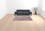 6' X 9' Blue And Pink Medallion Distressed Washable Area Rug