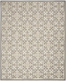 6' X 9' Ivory And Grey Fleur De Lis Stain Resistant Non Skid Area Rug