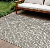6' X 9' Charcoal Floral Stain Resistant Non Skid Area Rug