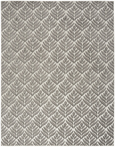 5' X 8' Charcoal Floral Stain Resistant Non Skid Area Rug