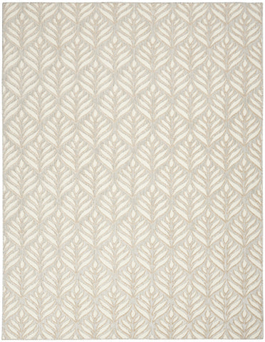 5' X 8' Ivory And Grey Floral Stain Resistant Non Skid Area Rug