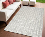 4' X 6' Grey Floral Stain Resistant Non Skid Area Rug