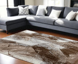 8' X 11' Brown Abstract Area Rug