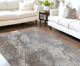 8' X 11' Brown Abstract Area Rug