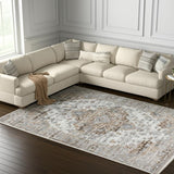 7' X 10' Brown Oriental Area Rug