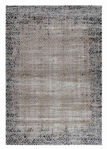 7' X 10' Brown Geometric Area Rug