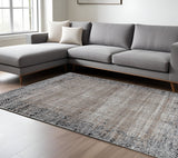 8' X 11' Brown Geometric Area Rug