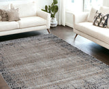 8' X 11' Brown Geometric Area Rug