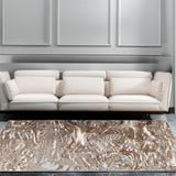 8' X 11' Brown Abstract Area Rug