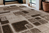 5' X 8' Brown Geometric Area Rug