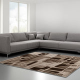 8' X 11' Brown Geometric Area Rug