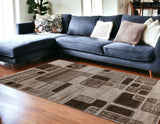 8' X 11' Brown Geometric Area Rug