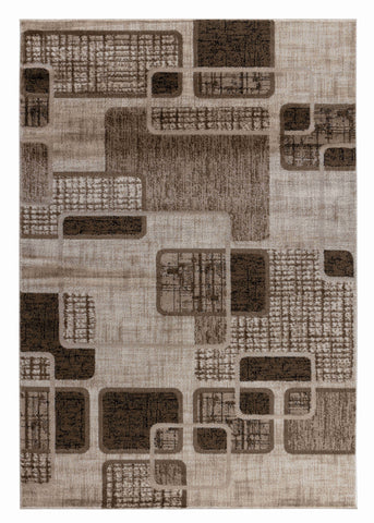 8' X 11' Brown Geometric Area Rug