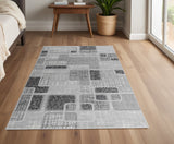 4' X 6' Grey Geometric Area Rug