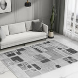 5' X 8' Grey Geometric Area Rug