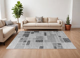 7' X 10' Grey Geometric Area Rug