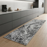 2' X 8' Grey Abstract Area Rug
