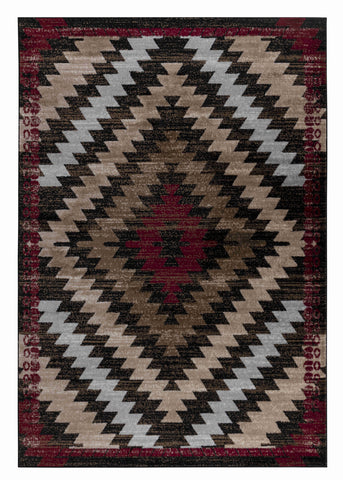 4' X 6' Brown Geometric Area Rug