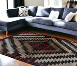 7' X 10' Brown Geometric Area Rug