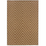 7' X 10' Tan Geometric Stain Resistant Indoor Outdoor Area Rug