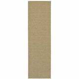 2' X 8' Beige Stain Resistant Indoor Outdoor Area Rug