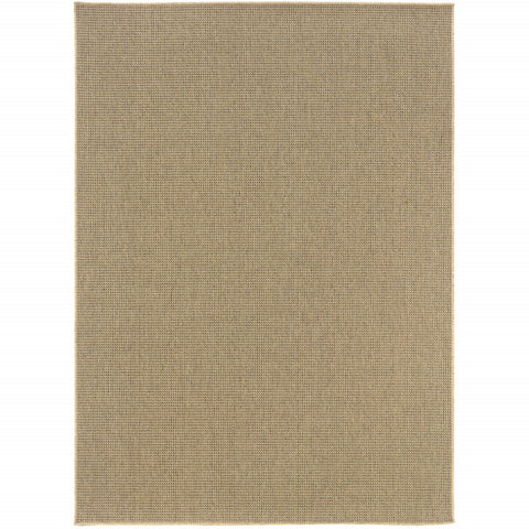 7' X 10' Beige Stain Resistant Indoor Outdoor Area Rug