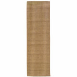 2' X 8' Tan Striped Stain Resistant Indoor Outdoor Area Rug