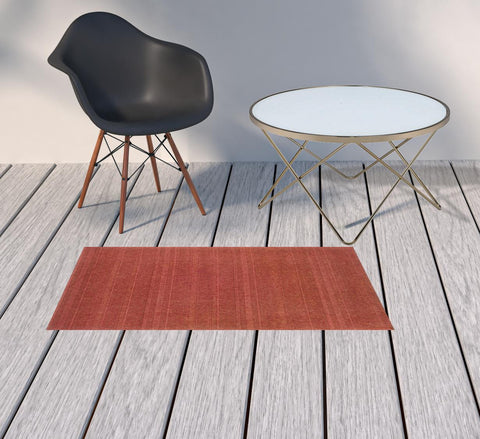 2' X 4' Red Stain Resistant Indoor Outdoor Area Rug