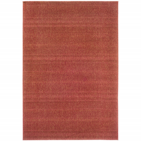 4' X 6' Red Stain Resistant Indoor Outdoor Area Rug