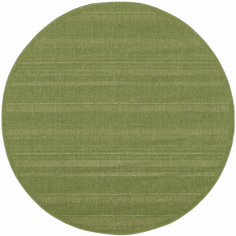 8' X 8' Green Round Stain Resistant Indoor Outdoor Area Rug