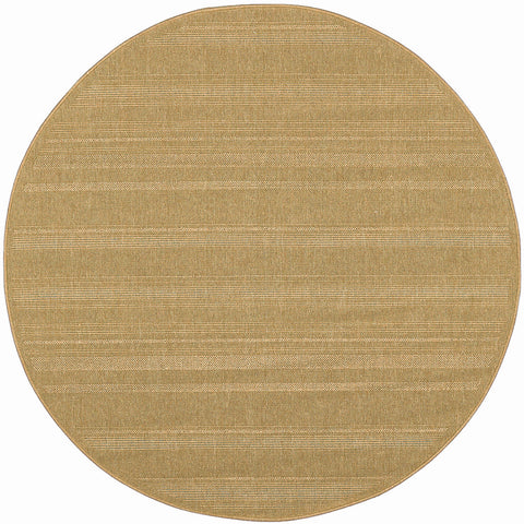 8' X 8' Beige Round Stain Resistant Indoor Outdoor Area Rug