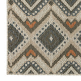 2' X 8' Gray Geometric Stain Resistant Indoor Outdoor Area Rug