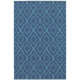 2' X 3' Blue Geometric Stain Resistant Indoor Outdoor Area Rug