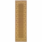 2' X 8' Tan Stain Resistant Indoor Outdoor Area Rug