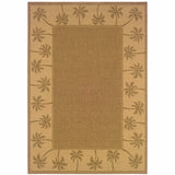 7' X 10' Tan Stain Resistant Indoor Outdoor Area Rug