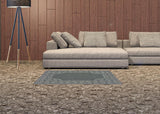2' X 4' Gray and Ivory Stain Resistant Indoor Outdoor Area Rug
