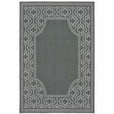 8' X 11' Gray and Ivory Stain Resistant Indoor Outdoor Area Rug