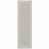 2' X 7' Gray and Ivory Stain Resistant Indoor Outdoor Area Rug