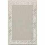 5' X 7' Gray and Ivory Stain Resistant Indoor Outdoor Area Rug