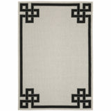 5' X 7' Beige and Black Stain Resistant Indoor Outdoor Area Rug