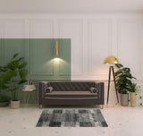 4' X 6' Charcoal Silver And Grey Geometric Shag Power Loom Stain Resistant Area Rug