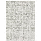3' X 5' White And Grey Abstract Power Loom Stain Resistant Area Rug