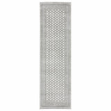 2' X 8' White And Grey Oriental Power Loom Stain Resistant Runner Rug