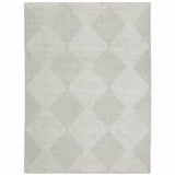 3' X 5' Grey And White Geometric Power Loom Stain Resistant Area Rug