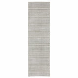 2' X 8' White And Grey Geometric Power Loom Stain Resistant Runner Rug