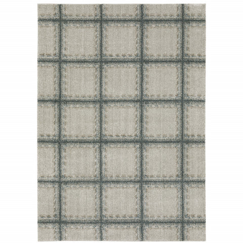 3' X 5' Gray Geometric Power Loom Area Rug