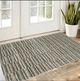 3' X 5' Teal Blue Geometric Power Loom Area Rug
