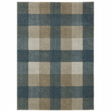 5' X 8' Tan and Gray Geometric Power Loom Area Rug