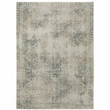 3' X 5' Beige And Gray Oriental Distressed Area Rug